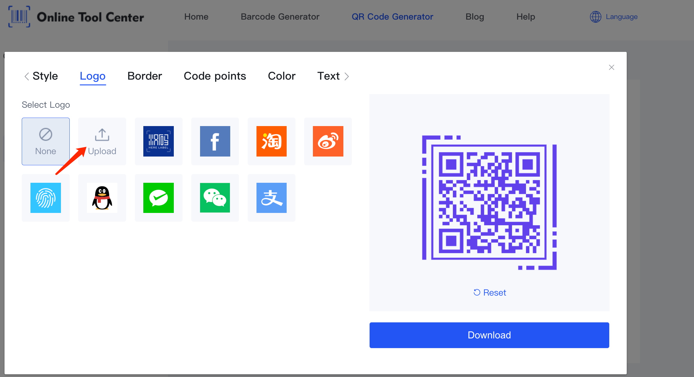 qr कोड सिर्जनाकर्तामा लोग अपलोड गर्नुहोस् ।png