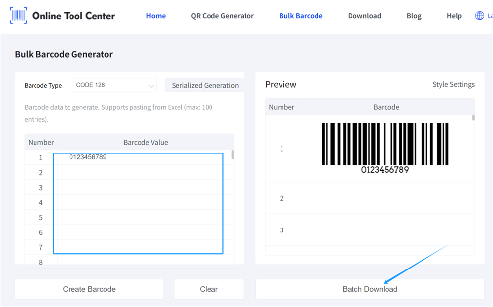 free bulk barcode generator निःशुल्क थोक बारकोड जनरेटर