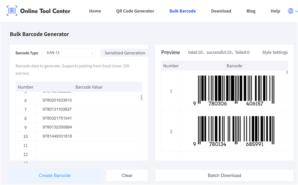 create isbn barcodes in bulk थोकमा isbn बारकोडहरू सिर्जना गर्नुहोस्