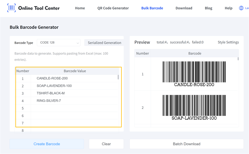 erate multiple barcodes धेरै बारकोडहरू एरेट गर्नुहोस्