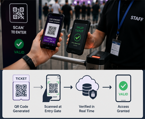 how QR code ticket validation work कसरी QR कोड टिकट प्रमाणीकरण काम गर्दछ