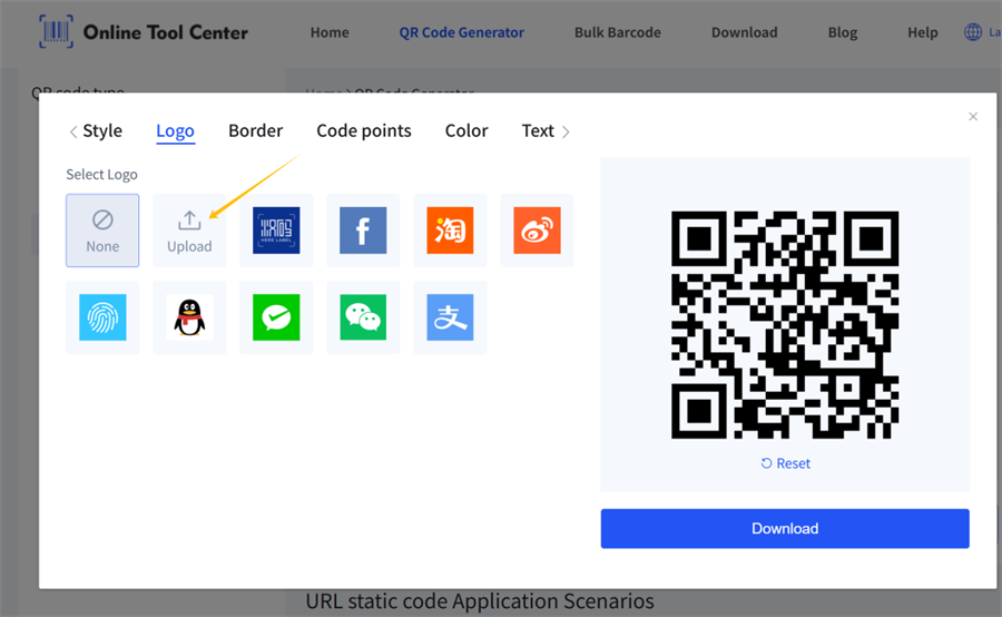 QR कोड जनरेटरमा लोगो अपलोड गर्नुहोस्