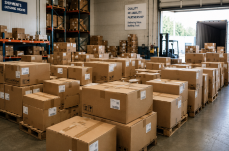 roducts packed in corrugated boxes ready for shipment ढुवानीको लागि तयार नालीदार बक्समा प्याक गरिएका उत्पादनहरू